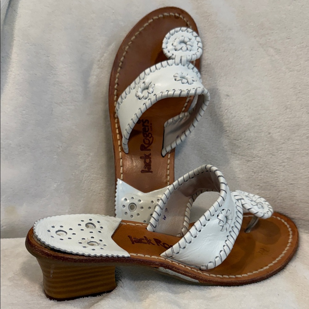 Jack Rogers White Leather heeled Sandals